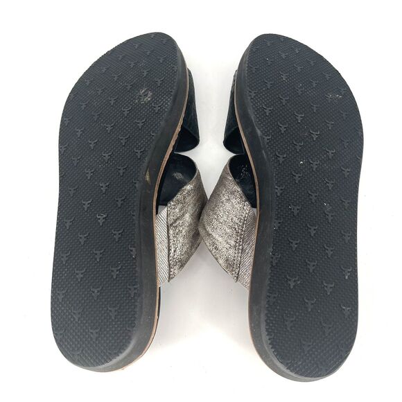 Trask Codi Crossover Sandal Black And Silver With Embossed Leather Womens Size 9 - Picture 9 of 11